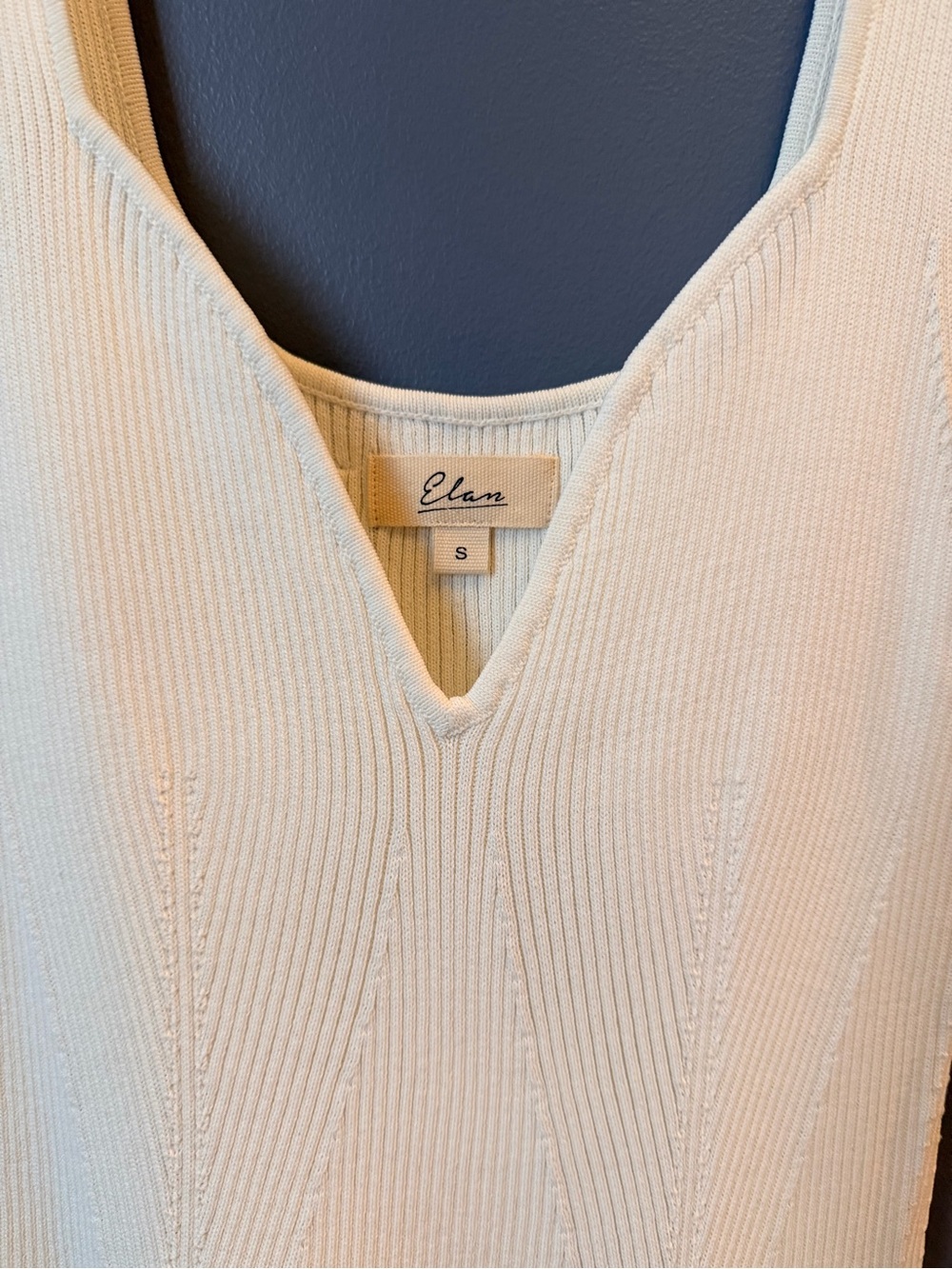 Elan White and Beige Two-Tone Tiered Midi Dress - Picture 3 of 7